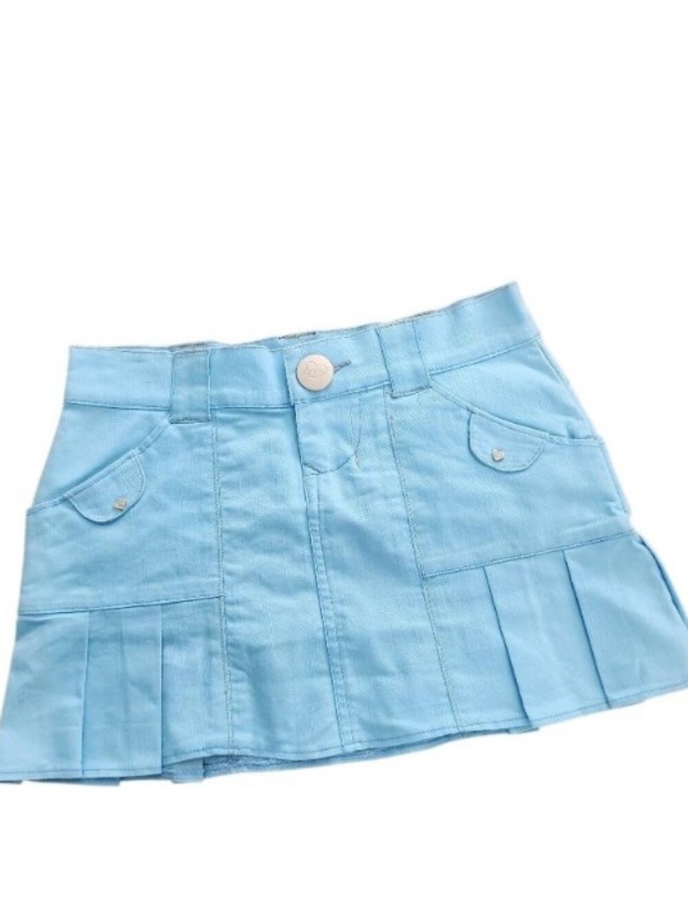 Y2K Light Blue Pleated Mini Skirt